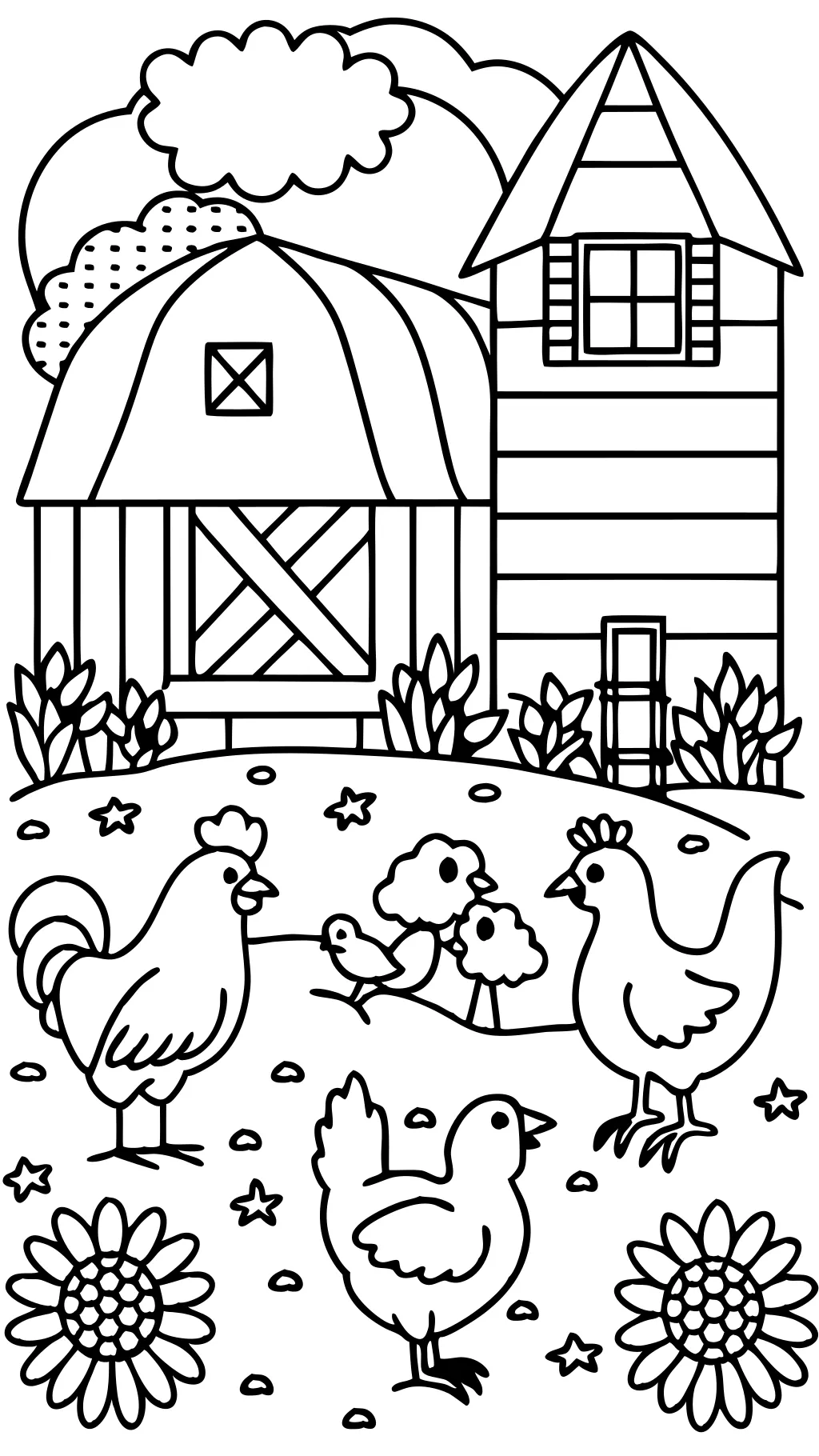 chickens coloring pages